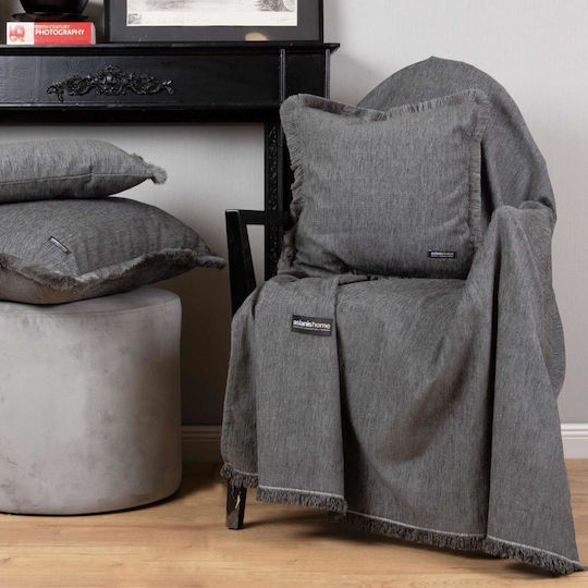Aslanis Home Plain 4 Триместен Диван Покривка Шенил 180x300см Слон