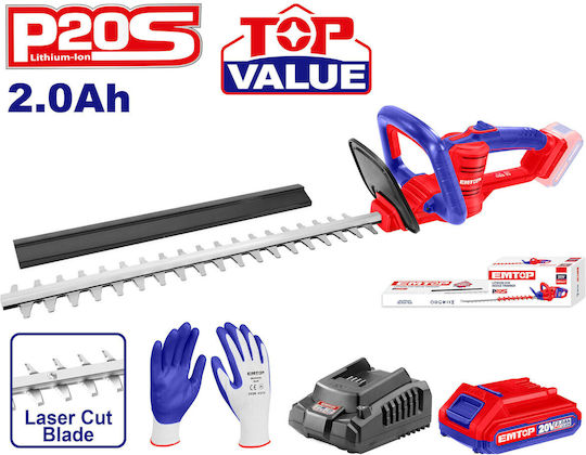 Emtop ELHT204611 Foarfecă de gard viu Baterie 20V cu Lungimea Lamei 46cm