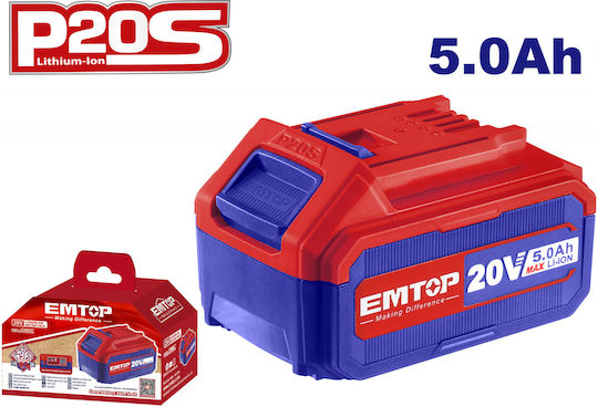 Emtop Werkzeugbatterie Lithium 20V mit Kapazität 5Ah