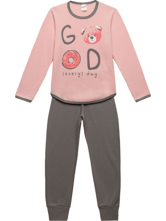 Minerva Pijama pentru copii De iarnă Grey/pink Little