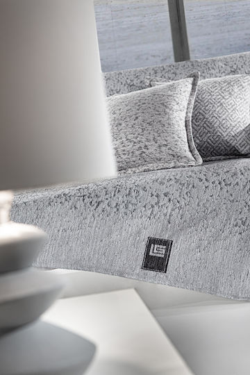 Guy Laroche Matis Sofa Throws 2 Seater 2 Sides Chenille 180x250cm Grey