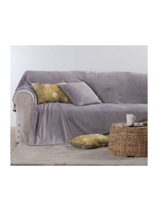 Nef-Nef Homeware Two-Seater Sofa Throw Dakari 180x250cm Grey