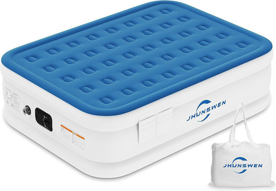 Jhunswen Aufblasbare Camping-Luftmatratze Doppel mit Integrierter Elektrischer Pumpe 203x152x48cm