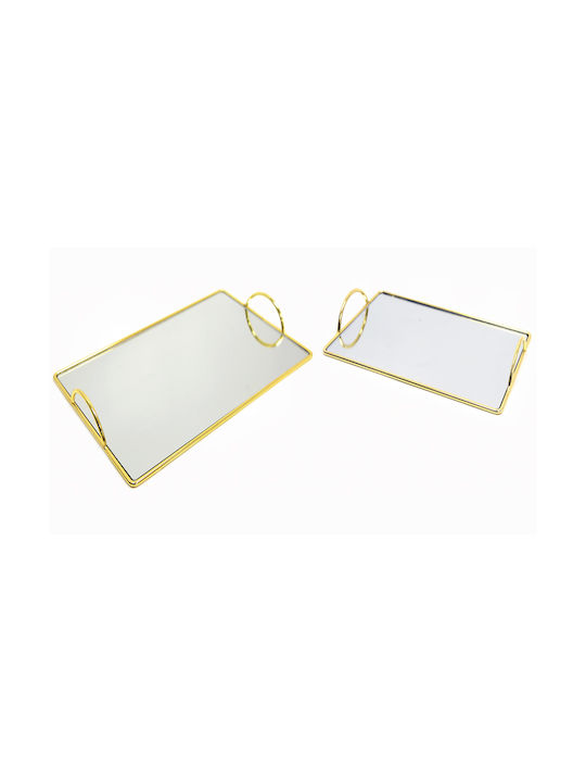 Metallic Wedding Tray Gold with Mirror