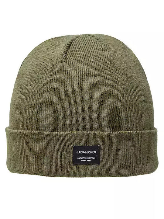 Jack & Jones Beanie Unisex Σκούφος Πλεκτός σε Χακί χρώμα