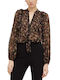 Guess Women's Blouse Long Sleeve with V Neckline Floral Multicolour