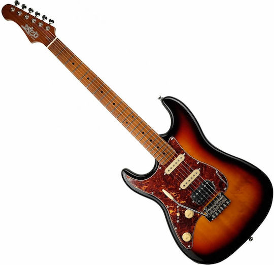 Jet Guitars Ηλεκτρική Κιθάρα για Αριστερόχειρες ST Style Καφέ με Θήκη