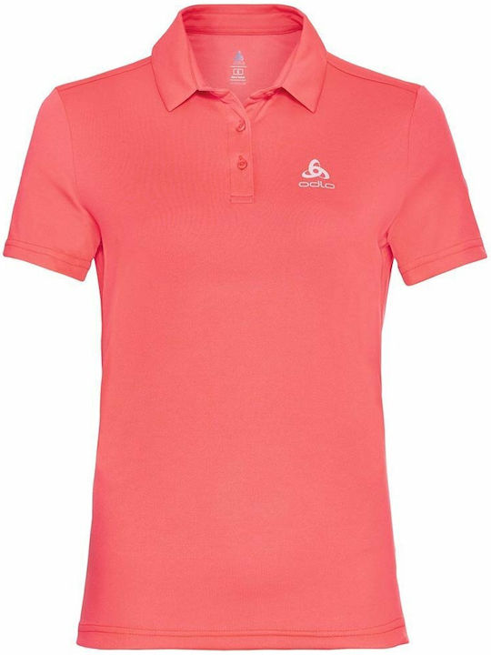 Odlo Women's Athletic Polo Shirt Short Sleeve Pink