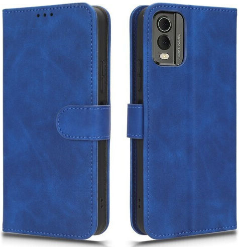 Halterung Ansicht Brieftasche Leder Blau (Nokia C32)