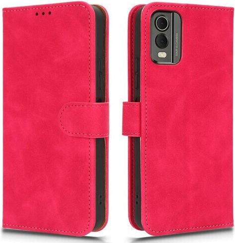 Halterung Ansicht Brieftasche Leder Rot (Nokia C32)