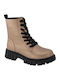 Leather Kids Boots with Zipper Gold