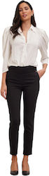 Enzzo High Waisted Pant with Zipper Black