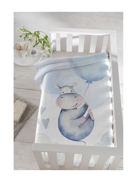 Piel SA Blanket Spanish Cot Velvet Blue 110x140cm