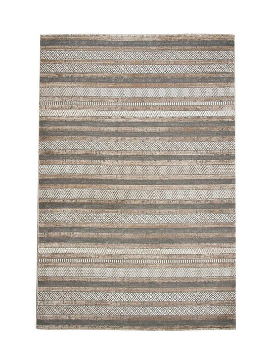 Madi Bands Rug Rectangular Grey