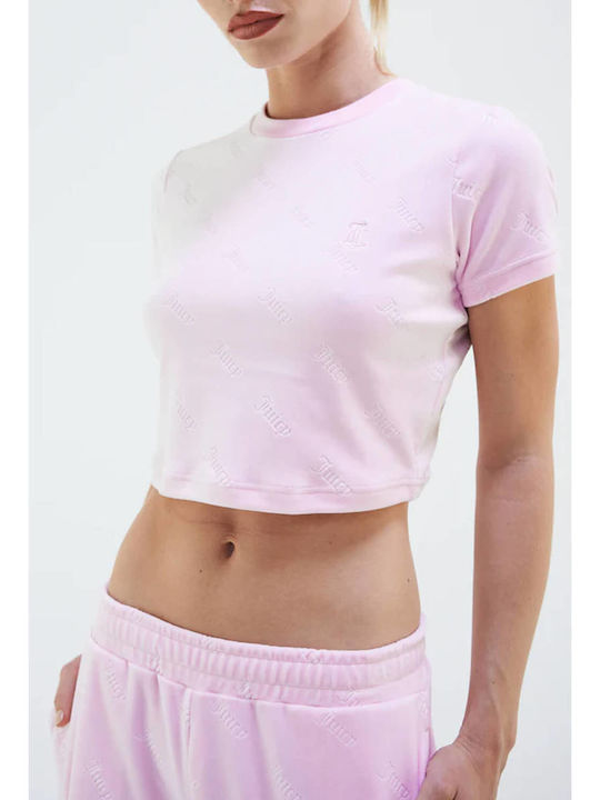 Juicy Couture Γυναικείο Crop T-shirt Ροζ