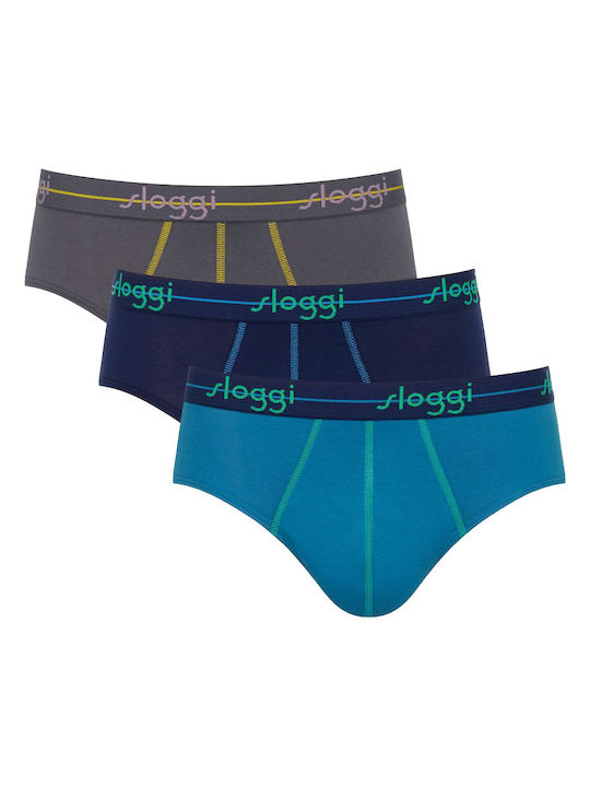 Sloggi Herren Slips Blau 3Packung