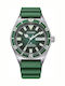 Citizen Promaster Marine Ανδρικό Ρολόι Αυτόματο με Πράσινο Καουτσούκ Λουράκι