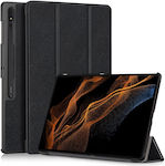 Tri--fold Βάση Στήριξης Flip Cover Leather Black (Galaxy Tab S9 Ultra)