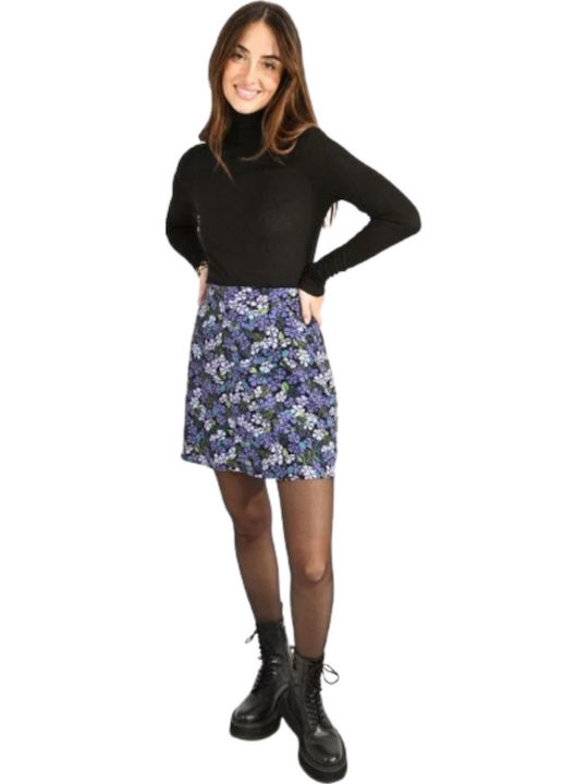 Mini Φούστα Floral Μωβ