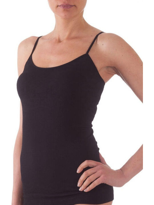 Women's T-Shirt with Spaghetti Strap Black