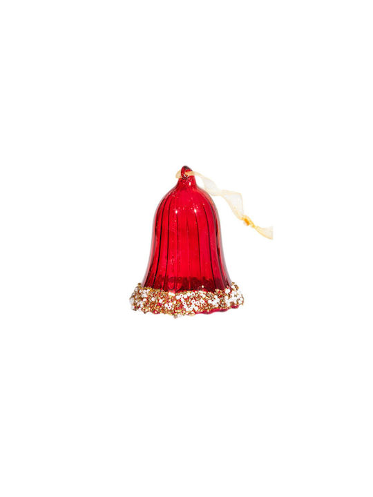 Hängendes Weihnachtsbaumschmuck Glocke Glas Rote 8,3cm