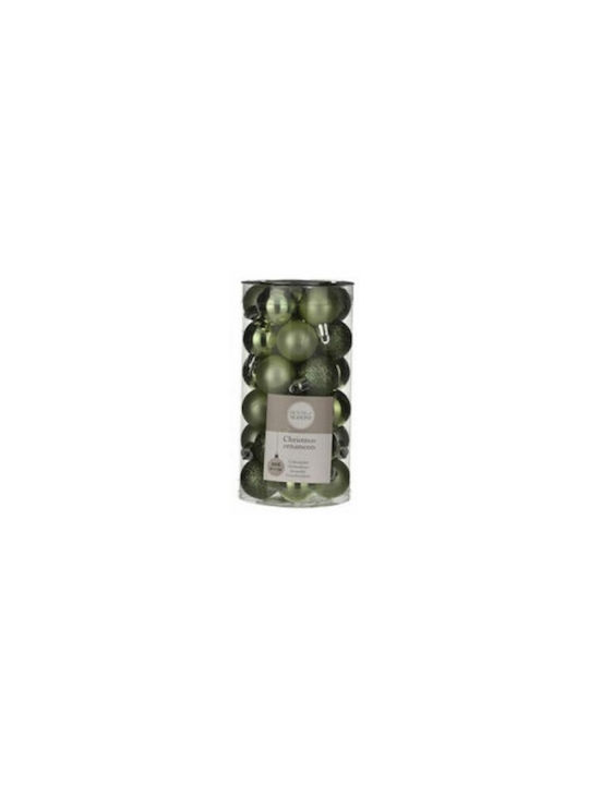 Hängendes Kugel Ornament Ornament Grün 3cm Set 30Stück