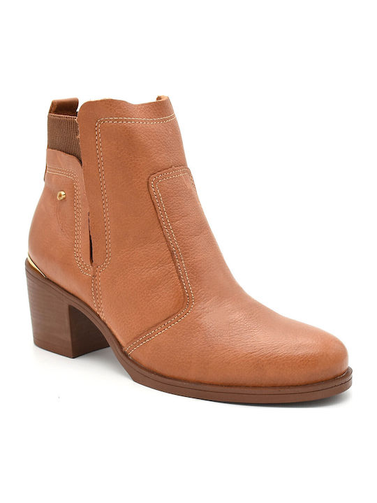 Pegada Leather Women's Ankle Boots Tabac Brown