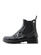 Women's Patent Leather Chelsea Boots Black