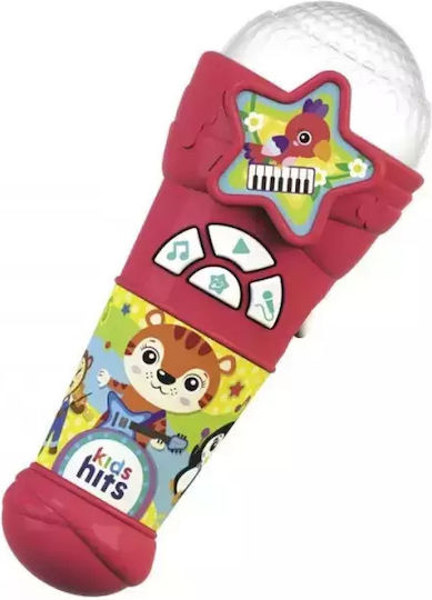 Kids Hits Musical Instrument Light-up Microphone Red (I speak Greek) with Music for 24++ Months