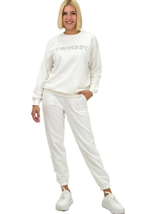 Potre Damen-Sweatpants-Set Weiß