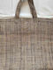 Straw bag beige black 48X56