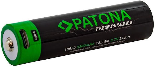 Patona Επαναφορτιζόμενη Μπαταρία 18650 Li-ion 3350mAh 3.7V 1τμχ