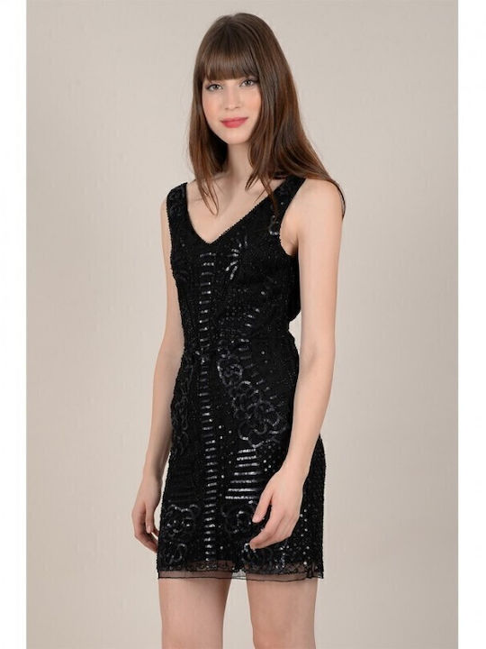 Ladies Woven Dress Fr Mini Βραδινό Φόρεμα Μαύρο