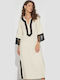 Sommer Midi Damenkleid Beiges