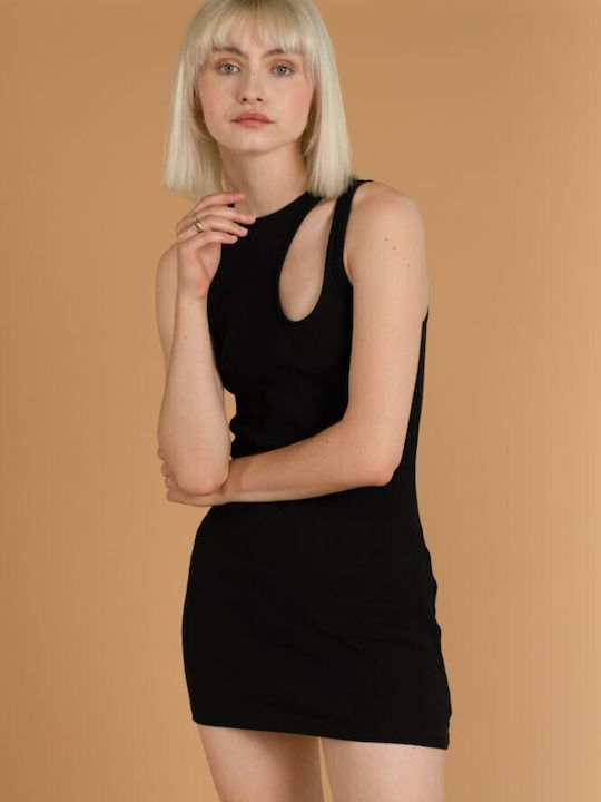 24 Colours Mini Dress Black