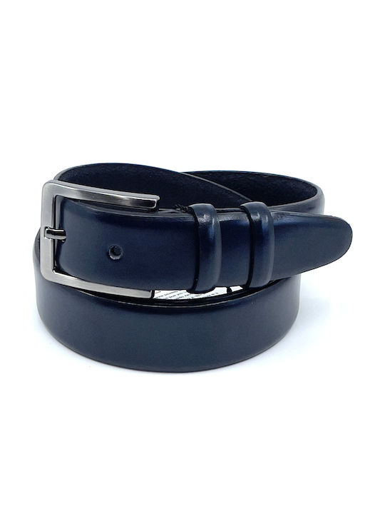 Legend Accessories Men's Leather Wide Belt Blue ΜΠΛΕ