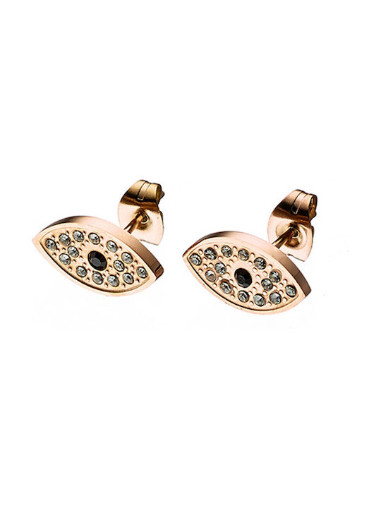 Earrings from Steel Gold Plated with Stones