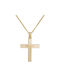 Herren Gold Kreuz 14K mit Kette