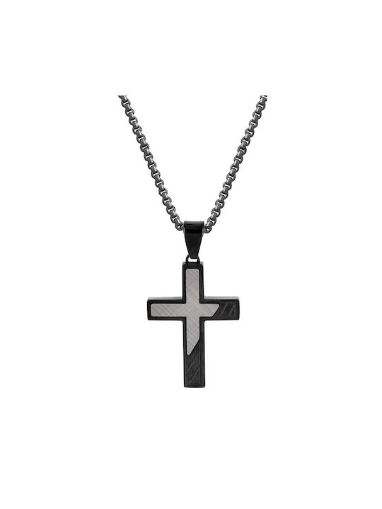 Men's Cross from Steel with Chain