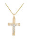 Herren Gold Kreuz 14K mit Kette