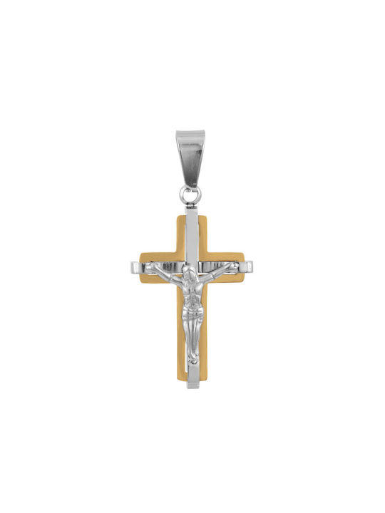 Men's Cross with the Crucified from Steel