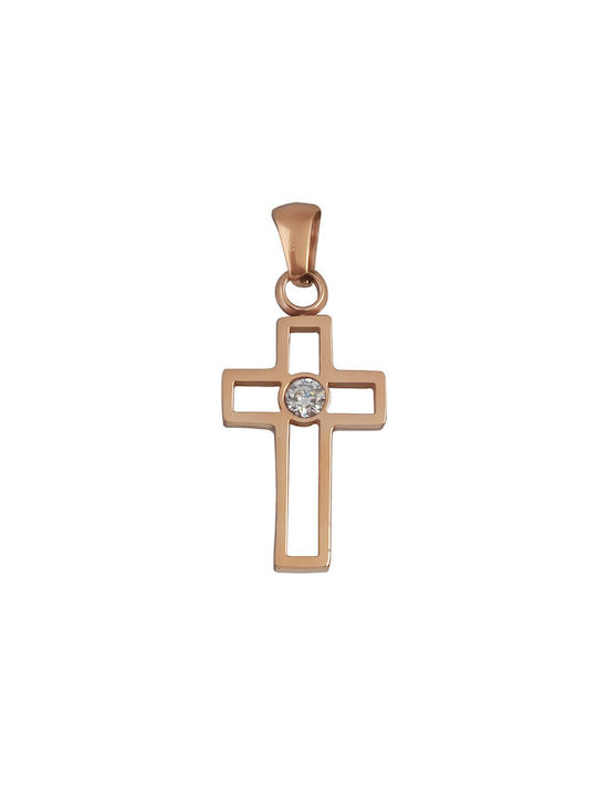 Women's Cross from Rose Gold Plated Steel