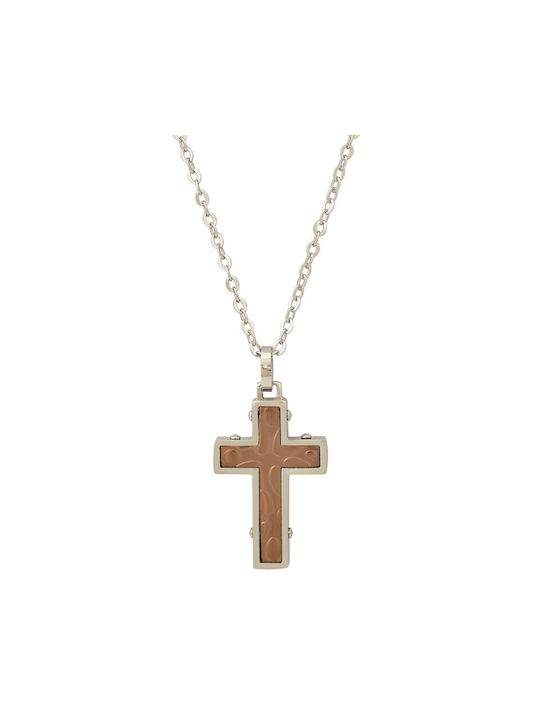 Men's Cross from Steel with Chain