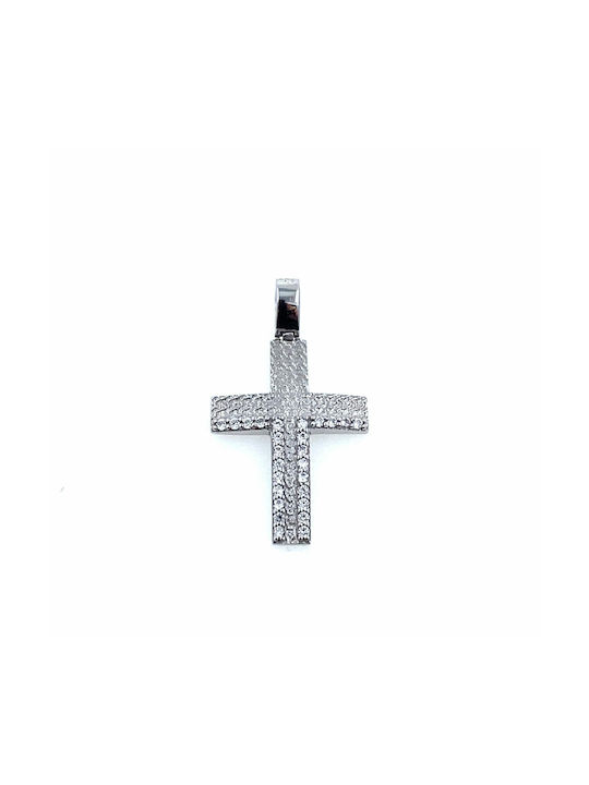 Weißgold Kreuz 14K