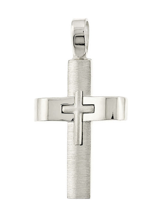 Weißgold Kreuz 14K