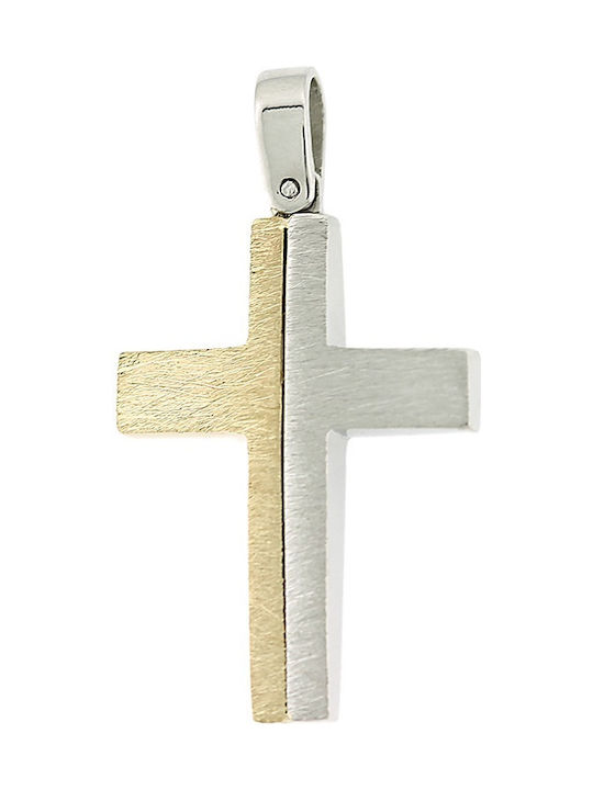 Gold Kreuz 14K Beidseitig