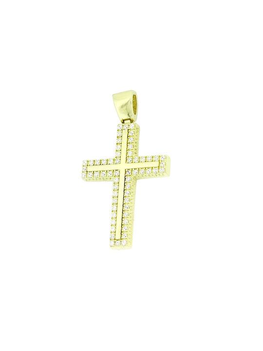 Gold Kreuz 14K Beidseitig