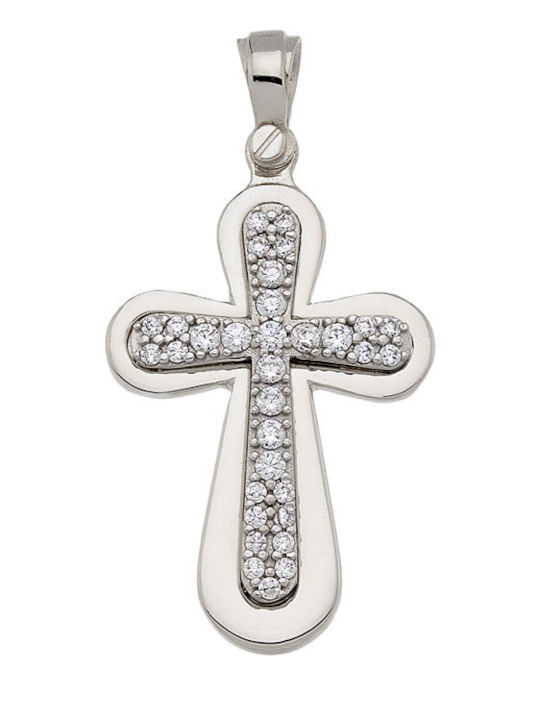 Al'Oro White Gold Cross 14K