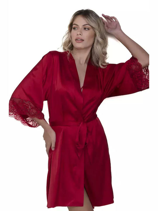 Bonatti Winter Women's Satin Robe Red Elia Ng23