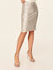 Pencil Mini Skirt Silver